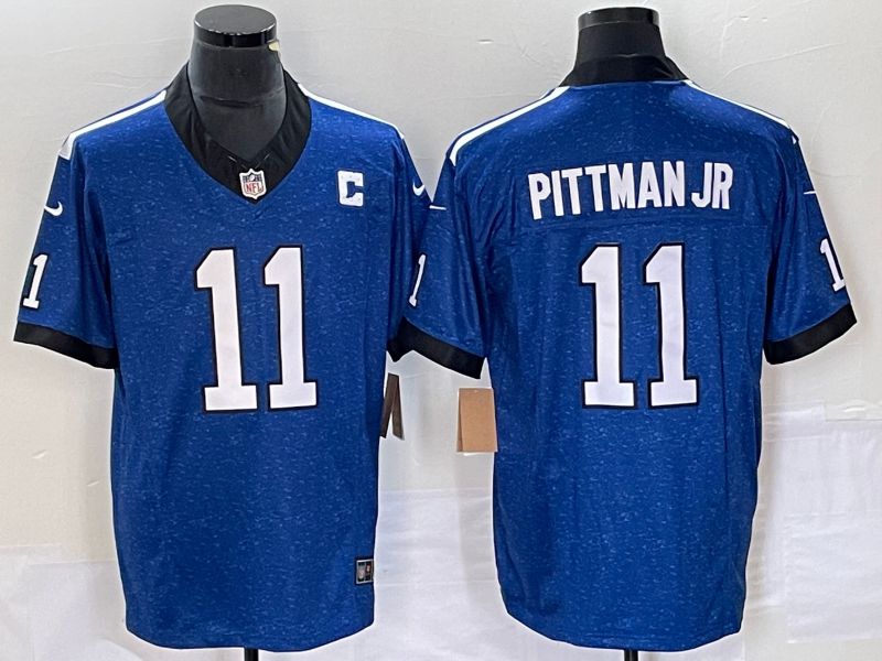 Men Indianapolis Colts #11 Pittman jr Royal 2023 Nike Vapor Limited NFL Jersey